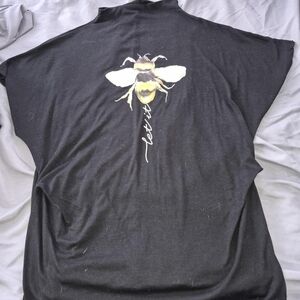 Chic Black Blouse with Bee Design